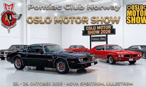 Pontiac Club Norway har egen stand på Oslo Motor Show 23.–25. oktober 2026!